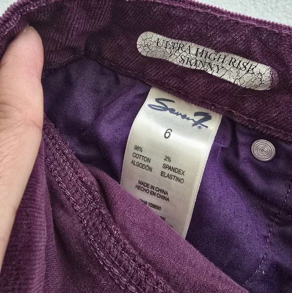 Seven 7 Purple Corduroy Pants Size 6 - Picture 6 of 9